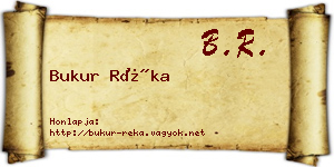 Bukur Réka névjegykártya